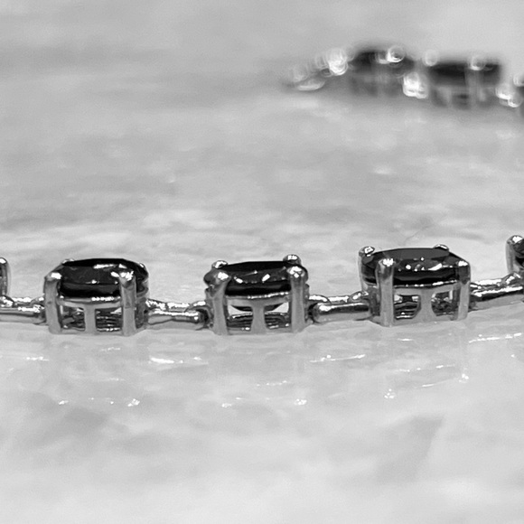 Shungite Sterling Silver Tennis Bracelet 7.25” - Picture 4 of 8